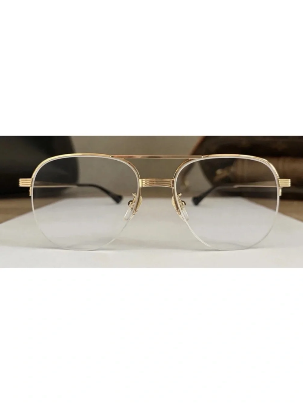 Gucci GG0745O Gold Aviator Optical Frames 54mm Metal